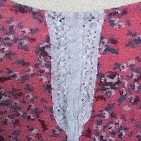 Kimchi Blue Tank Top Urban Outfitters Floral Crochet A Line Trapeze Swing Pink M - Picture 5 of 12